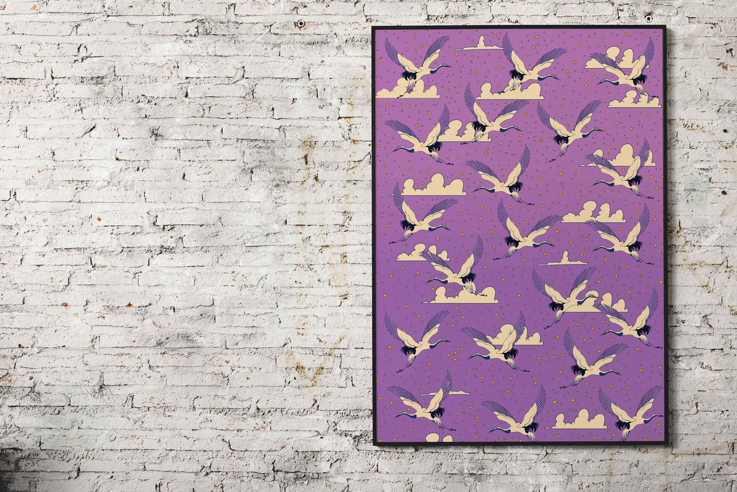 Cranes in Flight Asian Style Poster | Wall Art for Home & Office | High-Quality Print - High-Quality Visual Display