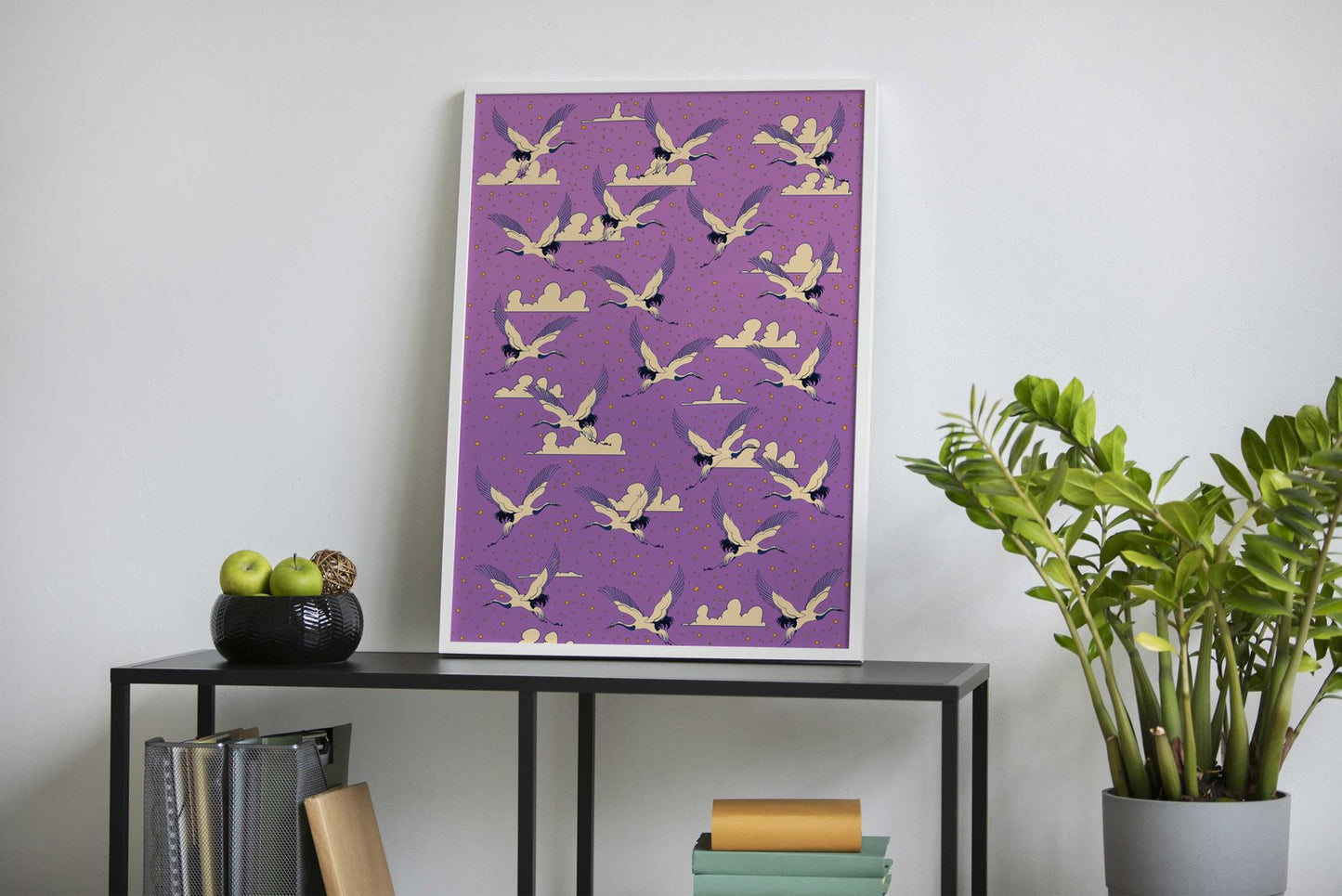 Cranes in Flight Asian Style Poster | Wall Art for Home & Office | High-Quality Print - High-Quality Visual Display