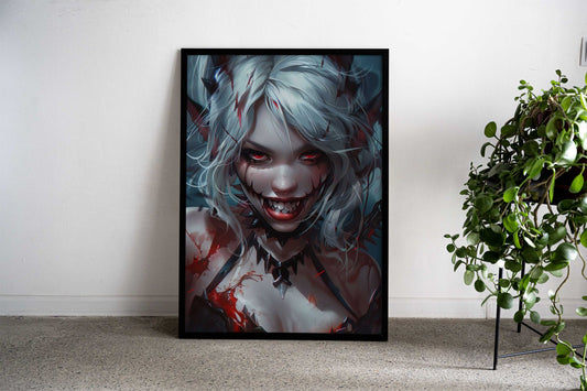 Crazy Anime School Girl Asian Style Poster | Wall Art for Home & Office | High-Quality Print - High-Quality Visual Display