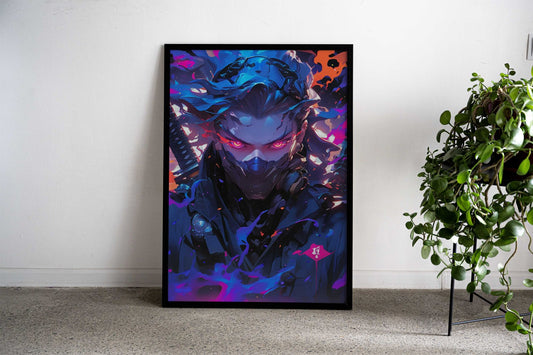 Crimson Gaze Assassin Asian Style Poster | Wall Art for Home & Office | High-Quality Print - High-Quality Visual Display