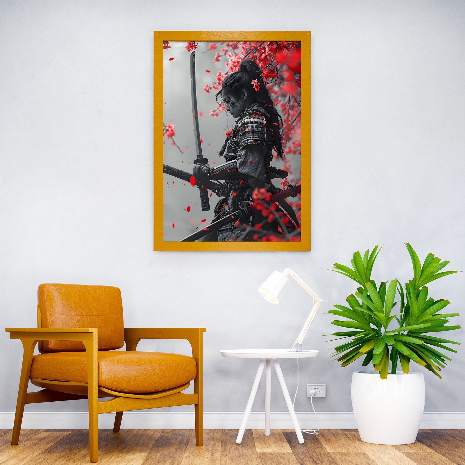 Crimson Sakura Warrior Asian Style Poster | Wall Art for Home & Office | High-Quality Print - High-Quality Visual Display