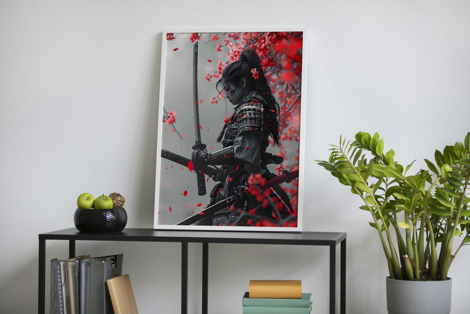 Crimson Sakura Warrior Asian Style Poster | Wall Art for Home & Office | High-Quality Print - High-Quality Visual Display
