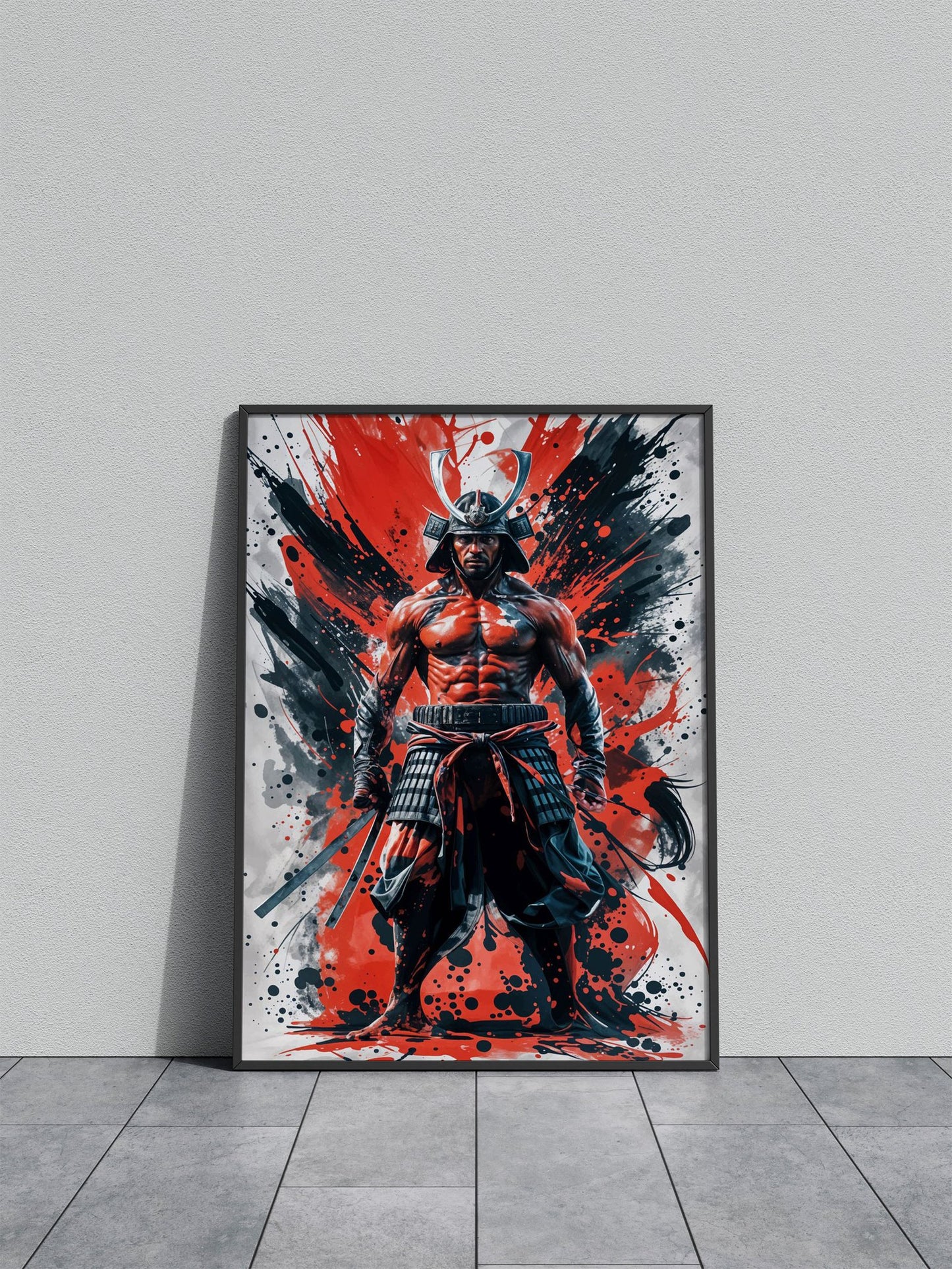 Crimson Samurai Asian Style Poster | Wall Art for Home & Office | High-Quality Print - High-Quality Visual Display