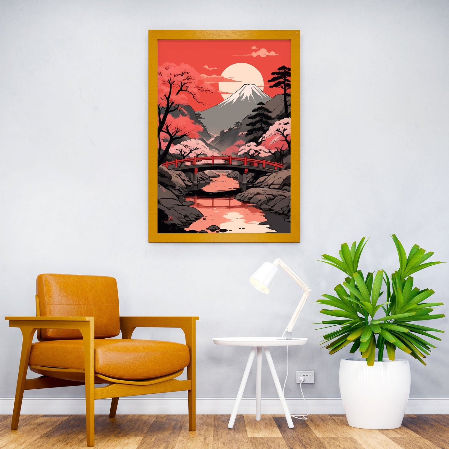 Crimson Serenity Asian Style Poster | Wall Art for Home & Office | High-Quality Print - High-Quality Visual Display