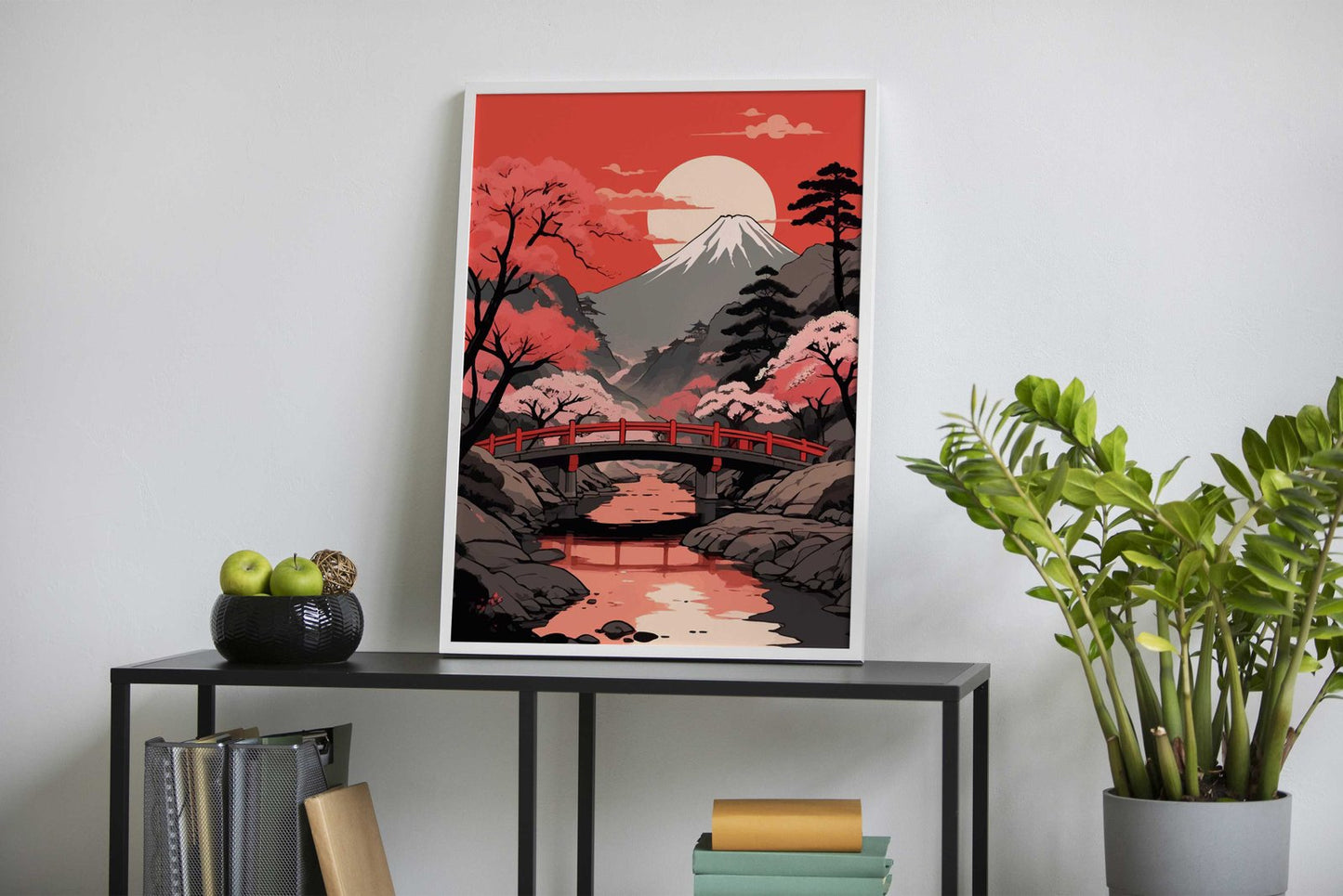 Crimson Serenity Asian Style Poster | Wall Art for Home & Office | High-Quality Print - High-Quality Visual Display