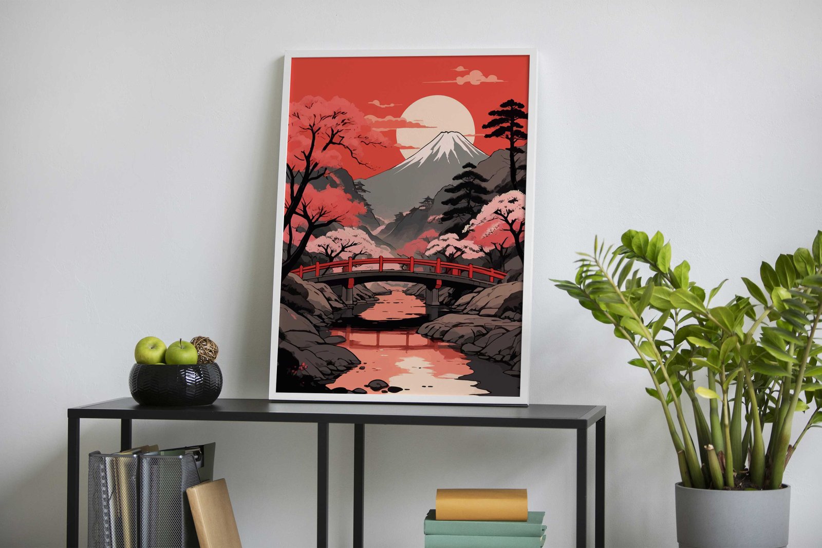 Crimson Serenity Asian Style Poster | Wall Art for Home & Office | High-Quality Print - High-Quality Visual Display