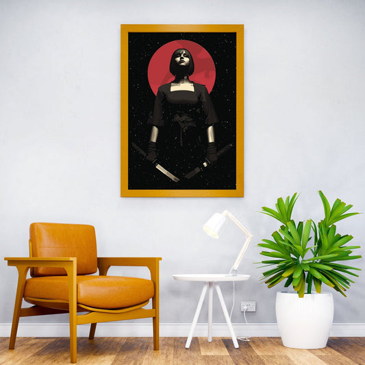 Crimson Shadow Warrior Asian Style Poster | Wall Art for Home & Office | High-Quality Print - High-Quality Visual Display