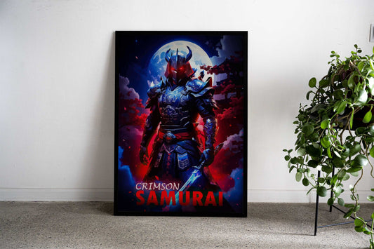 Crimson Shadow Asian Style Poster | Wall Art for Home & Office | High-Quality Print - High-Quality Visual Display