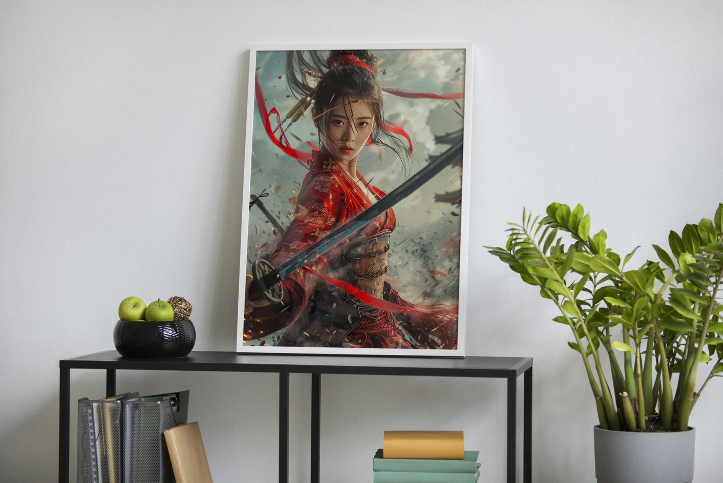 Crimson Wind Warrior Asian Style Poster | Wall Art for Home & Office | High-Quality Print