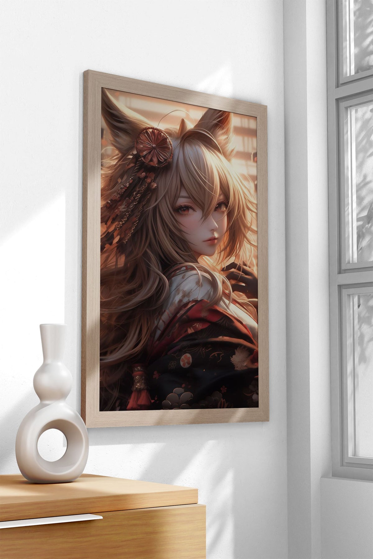 Cute Anime Samurai Girl Asian Style Poster | Wall Art for Home & Office | High-Quality Print - High-Quality Visual Display