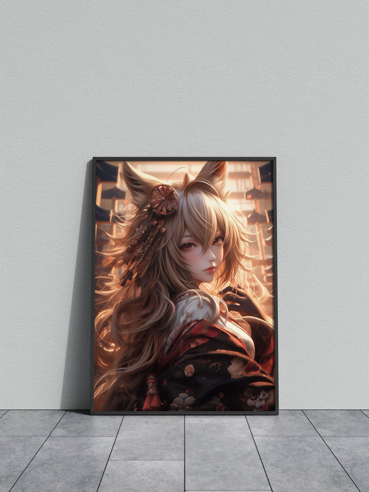 Cute Anime Samurai Girl Asian Style Poster | Wall Art for Home & Office | High-Quality Print - High-Quality Visual Display