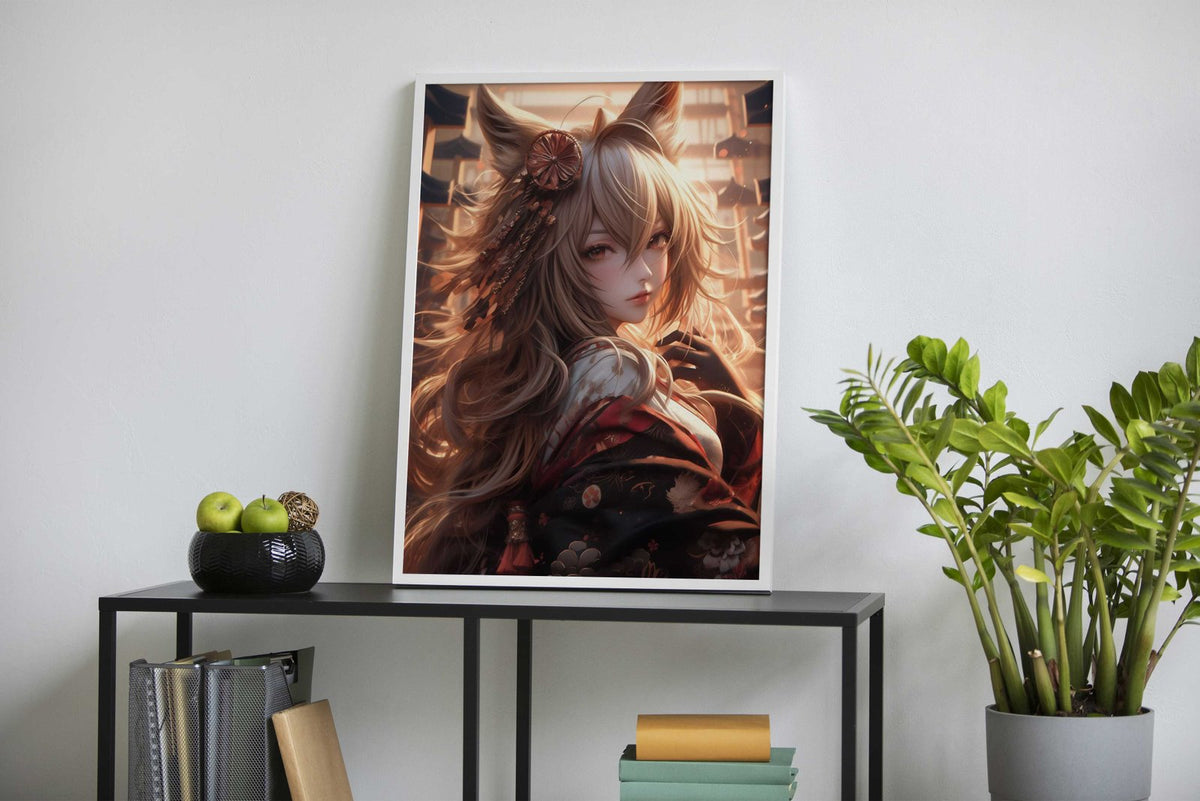 Cute Anime Samurai Girl Asian Style Poster | Wall Art for Home & Office | High-Quality Print - High-Quality Visual Display