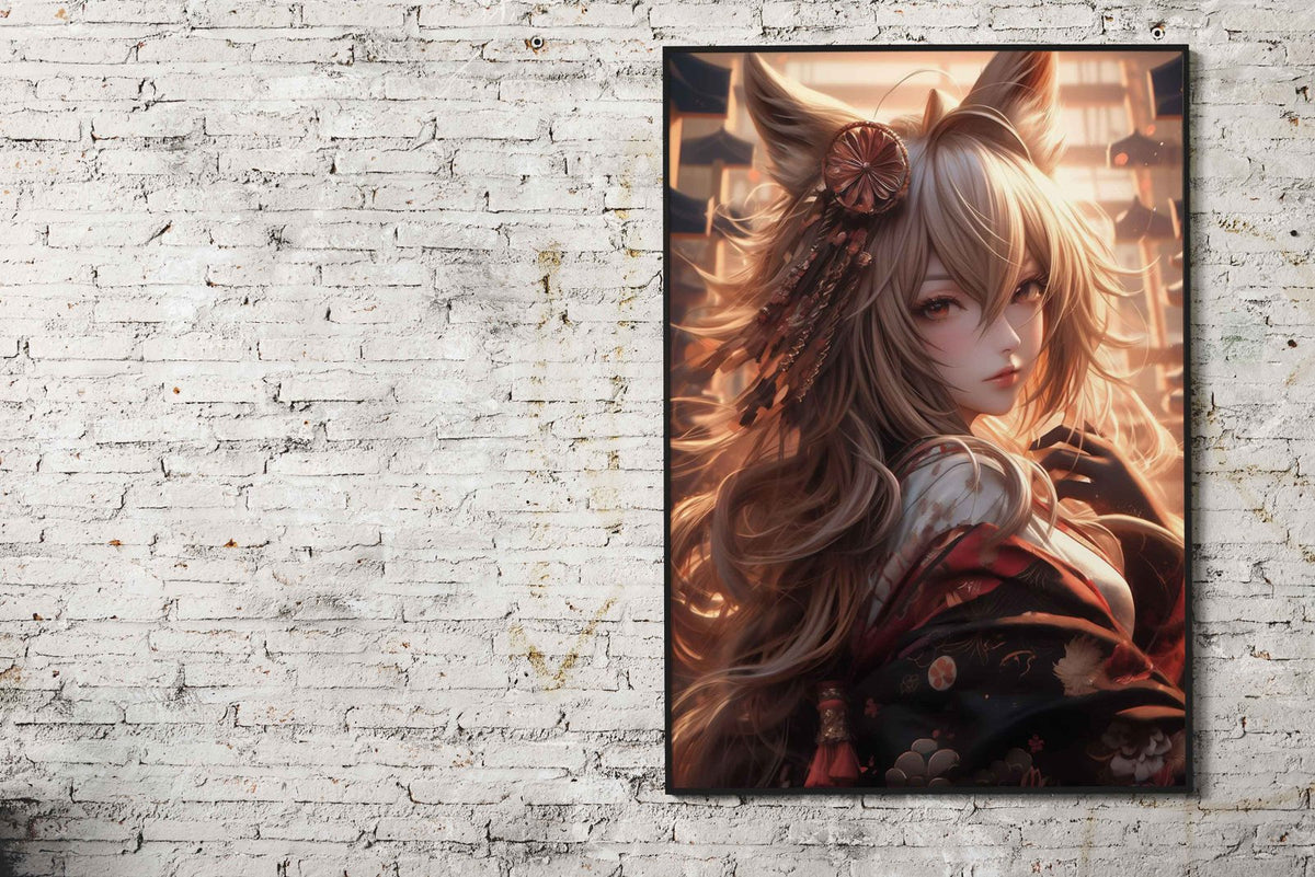 Cute Anime Samurai Girl Asian Style Poster | Wall Art for Home & Office | High-Quality Print - High-Quality Visual Display