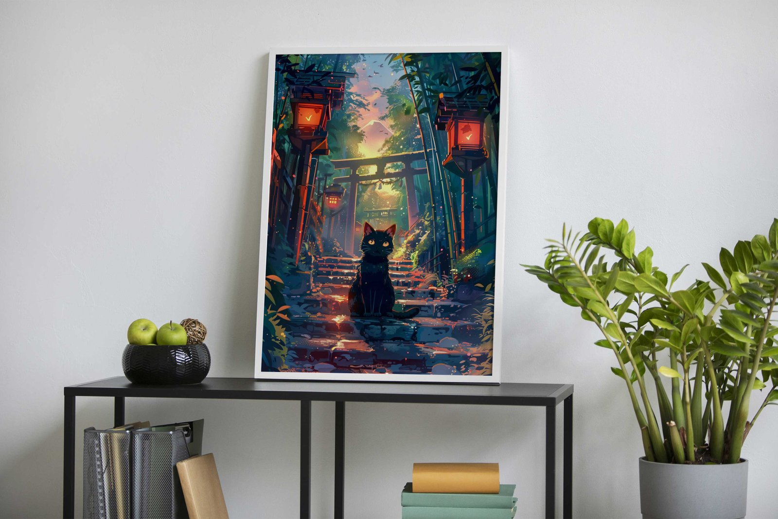 Cute cat at Fuji mount Asian Style Poster | Wall Art for Home & Office | High-Quality Print - High-Quality Visual Display
