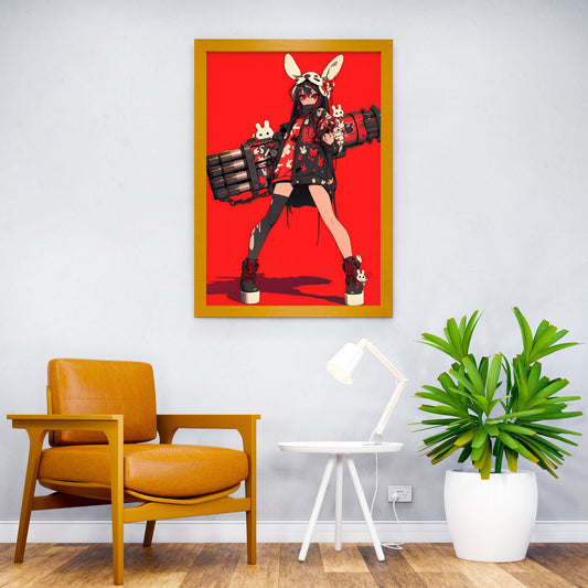 Cyber Bunny Enforcer Asian Style Poster | Wall Art for Home & Office | High-Quality Print - High-Quality Visual Display