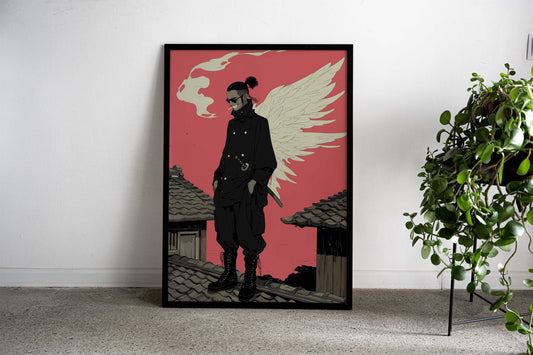Cyber Samurai Style Asian Style Poster | Wall Art for Home & Office | High-Quality Print - High-Quality Visual Display