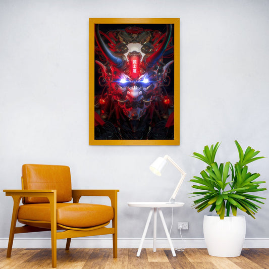 Cyber Samurai Asian Style Poster | Wall Art for Home & Office | High-Quality Print - High-Quality Visual Display