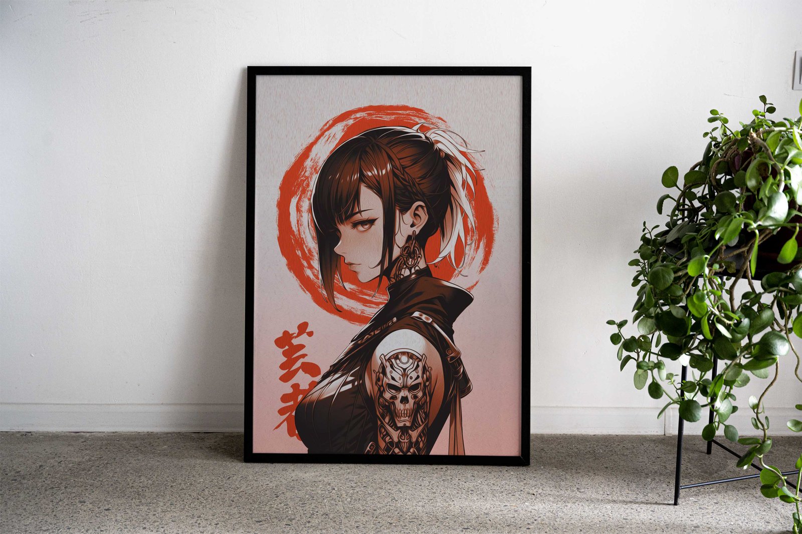 Cyber female oil painting Asian Style Poster | Wall Art for Home & Office | High-Quality Print - High-Quality Visual Display