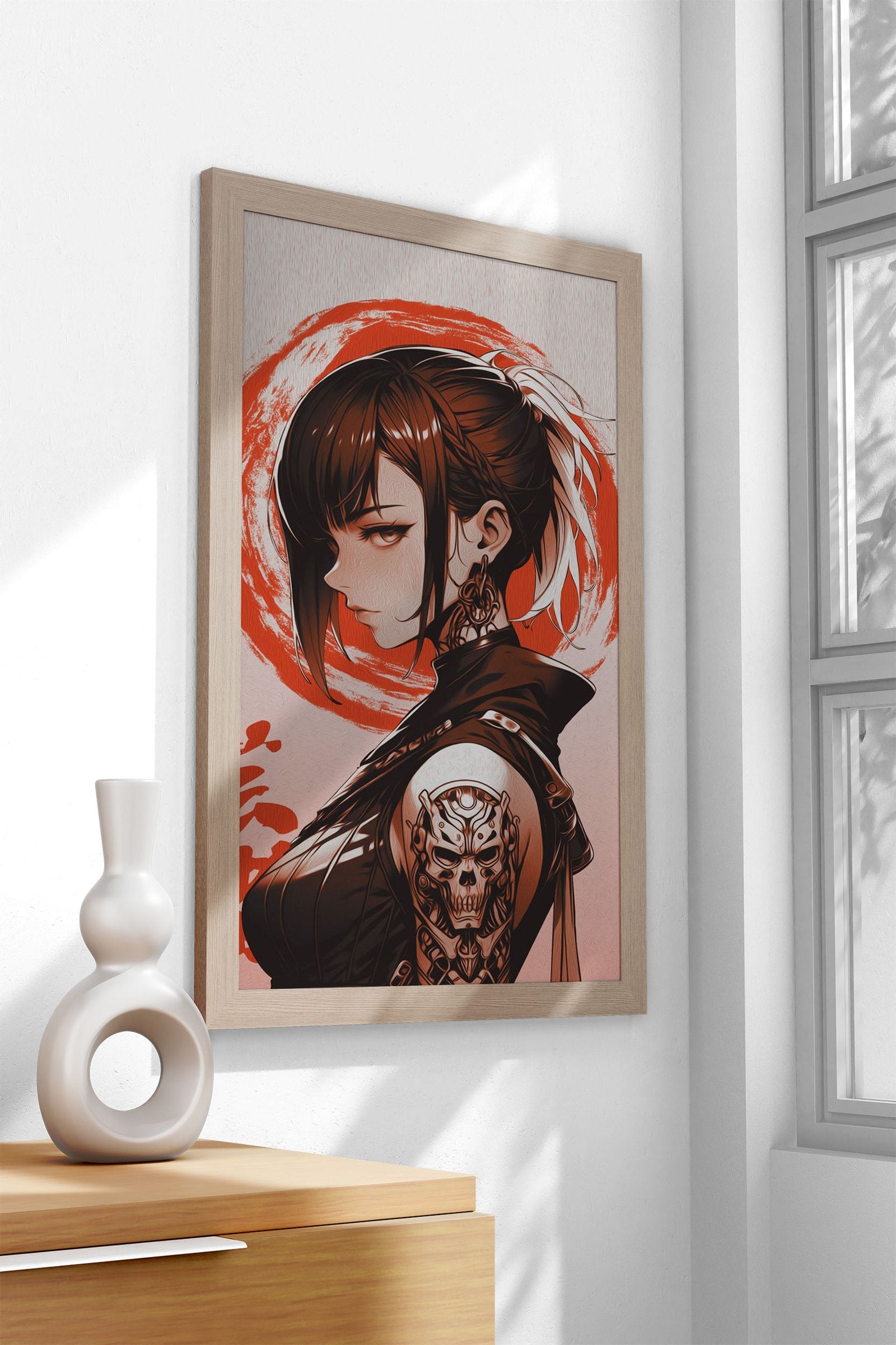 Cyber female oil painting Asian Style Poster | Wall Art for Home & Office | High-Quality Print - High-Quality Visual Display