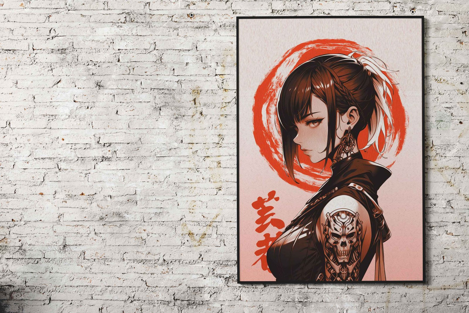 Cyber female oil painting Asian Style Poster | Wall Art for Home & Office | High-Quality Print - High-Quality Visual Display