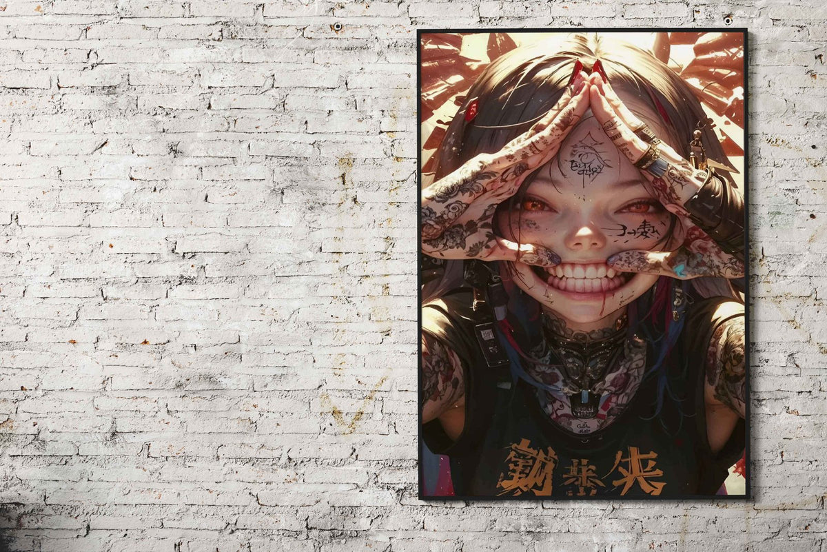 Cyberpunk Anime Girl Asian Style Poster | Wall Art for Home & Office | High-Quality Print - High-Quality Visual Display