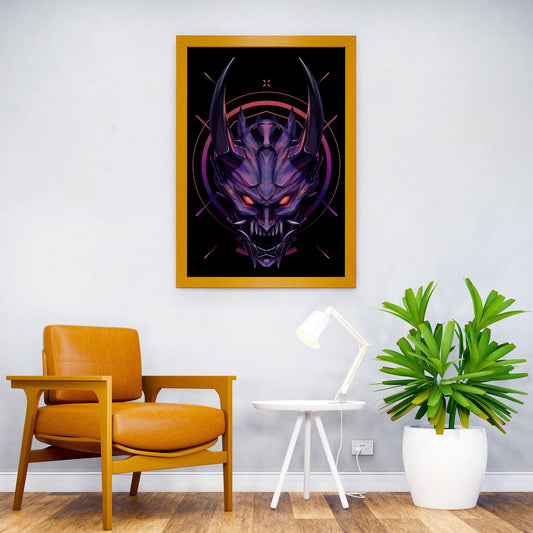 Cyberpunk Demon Mask Asian Style Poster | Wall Art for Home & Office | High-Quality Print - High-Quality Visual Display