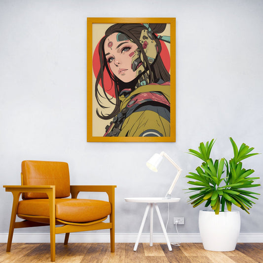 Cyberpunk Female Character Asian Style Poster | Wall Art for Home & Office | High-Quality Print - High-Quality Visual Display