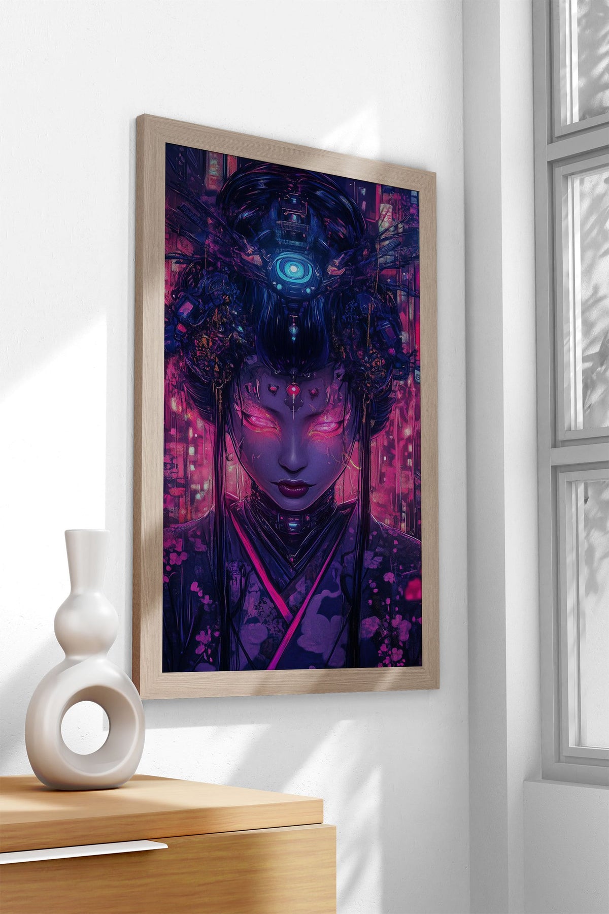 Cyberpunk Geisha Japan Asian Style Poster | Wall Art for Home & Office | High-Quality Print - High-Quality Visual Display
