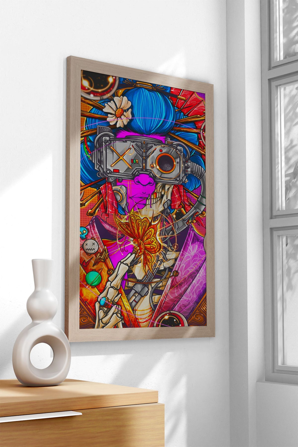 Cyberpunk Geisha Asian Style Poster | Wall Art for Home & Office | High-Quality Print - High-Quality Visual Display