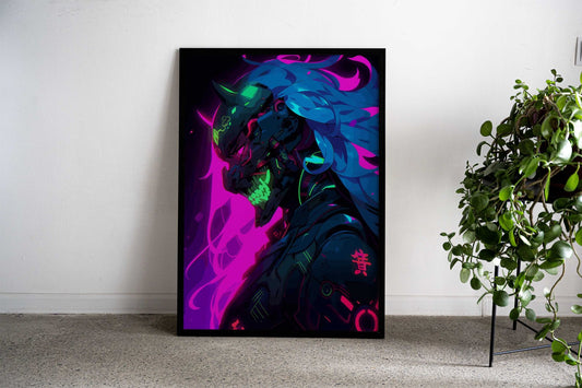 Cyberpunk Girl Asian Style Poster | Wall Art for Home & Office | High-Quality Print - High-Quality Visual Display