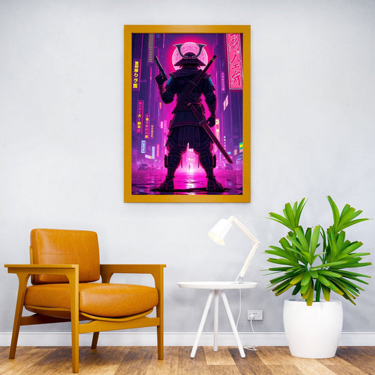 Cyberpunk Neon Samurai Asian Style Poster | Wall Art for Home & Office | High-Quality Print - High-Quality Visual Display