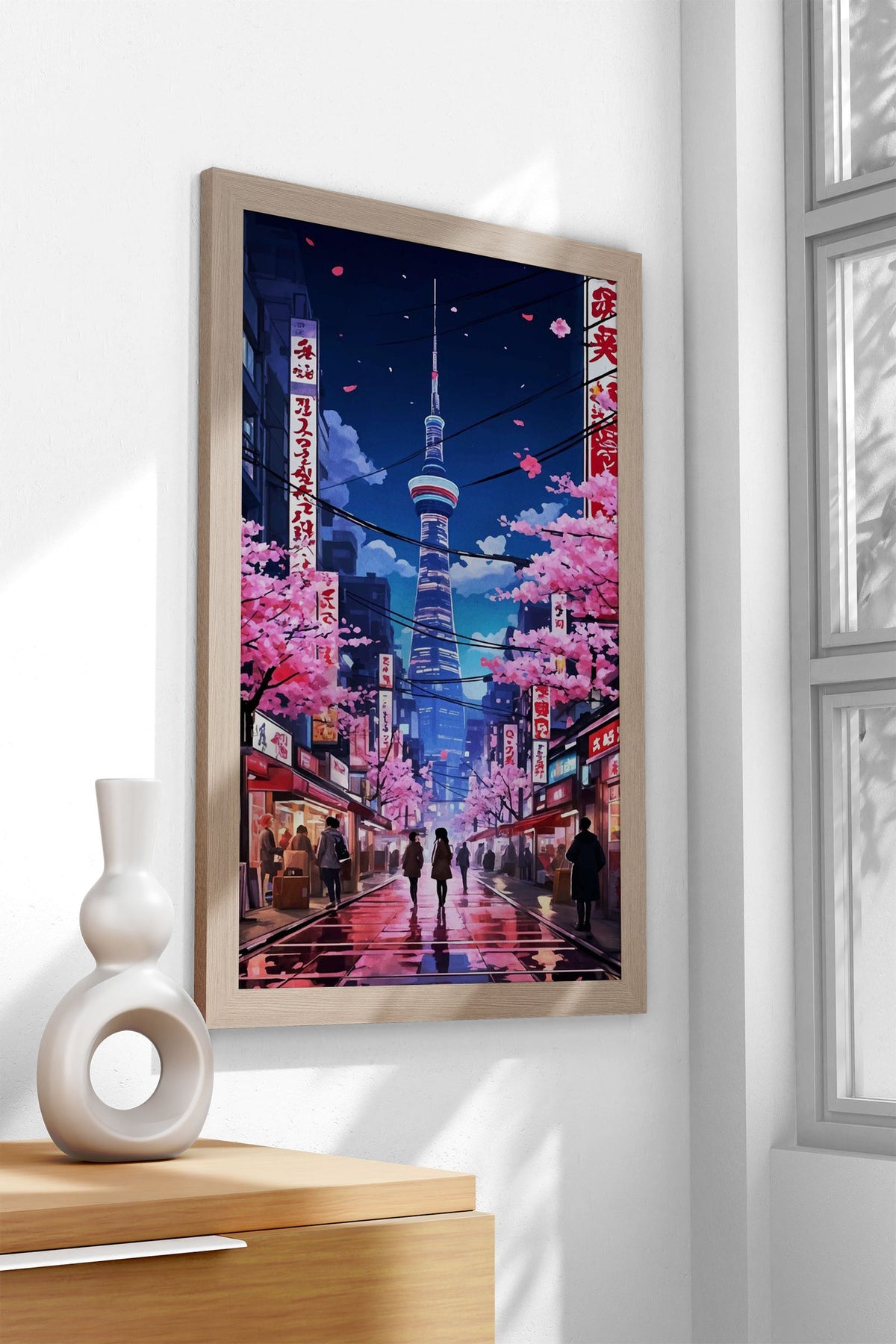 Cyberpunk Sakura Japanese Asian Style Poster | Wall Art for Home & Office | High-Quality Print - High-Quality Visual Display