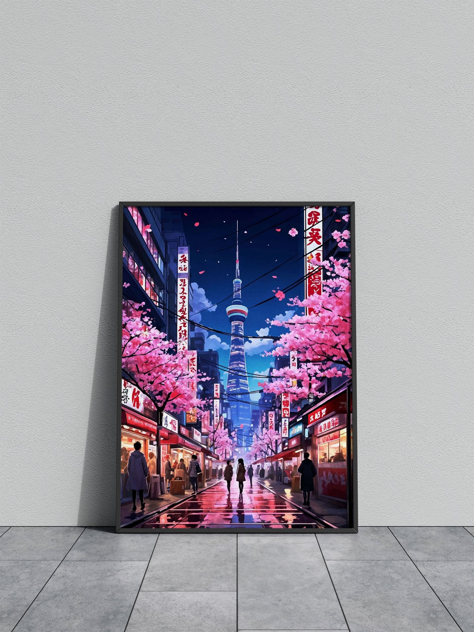 Cyberpunk Sakura Japanese Asian Style Poster | Wall Art for Home & Office | High-Quality Print - High-Quality Visual Display