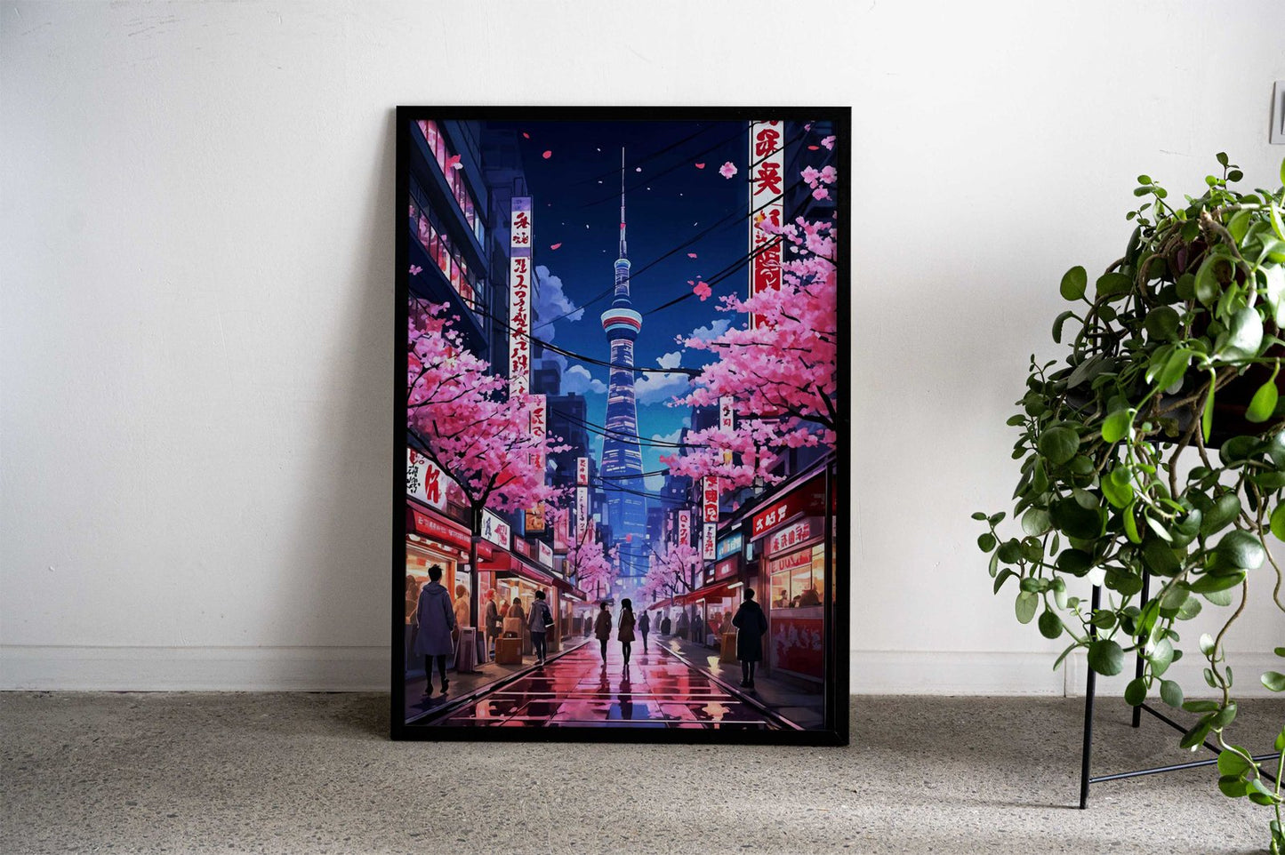 Cyberpunk Sakura Japanese Asian Style Poster | Wall Art for Home & Office | High-Quality Print - High-Quality Visual Display