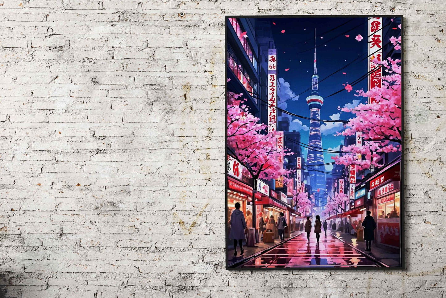 Cyberpunk Sakura Japanese Asian Style Poster | Wall Art for Home & Office | High-Quality Print - High-Quality Visual Display