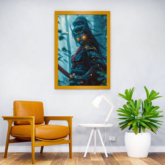 Cyberpunk Samurai Warrior Asian Style Poster | Wall Art for Home & Office | High-Quality Print - High-Quality Visual Display