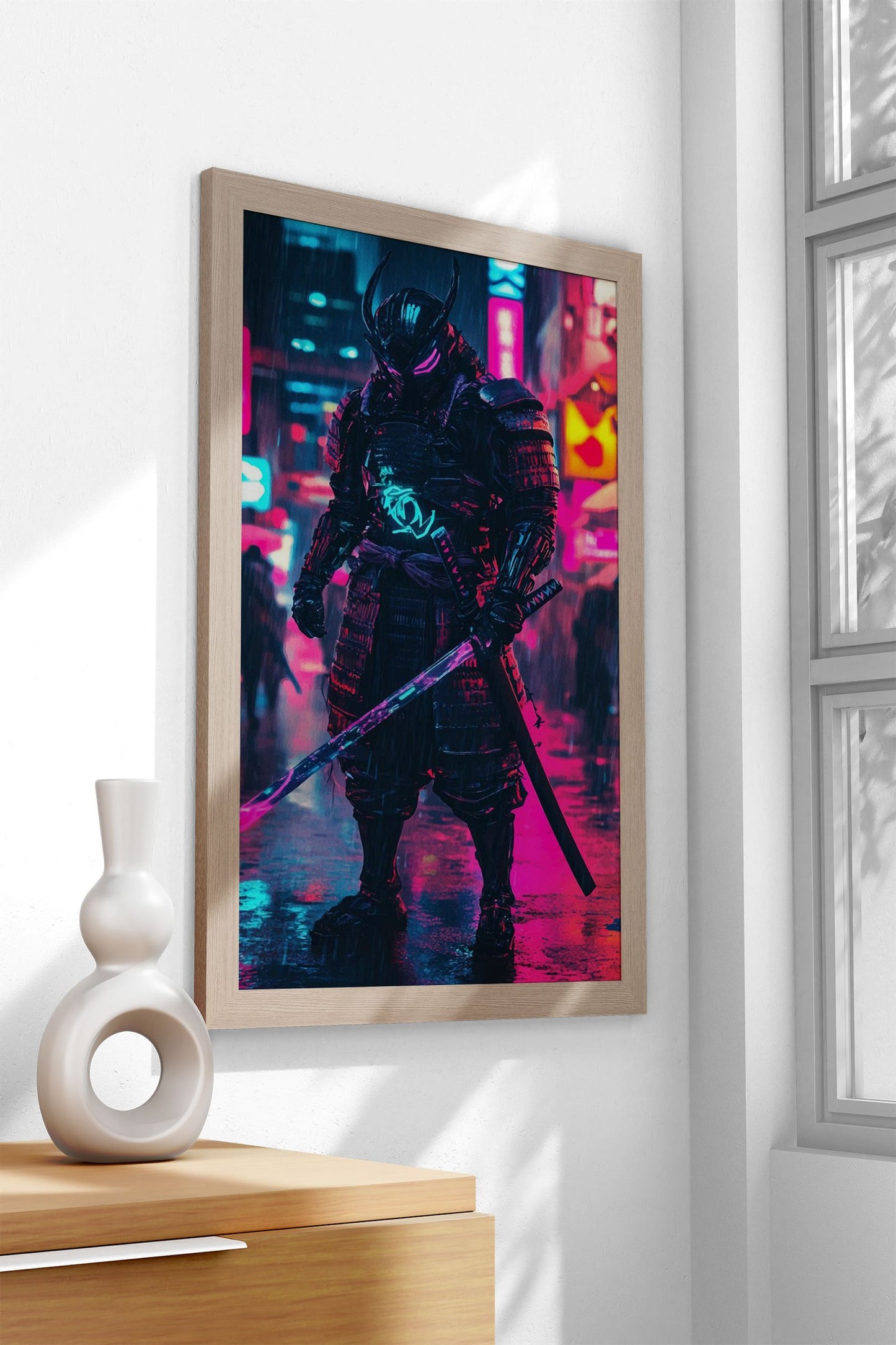 Cyberpunk Samurai Asian Style Poster | Wall Art for Home & Office | High-Quality Print - High-Quality Visual Display