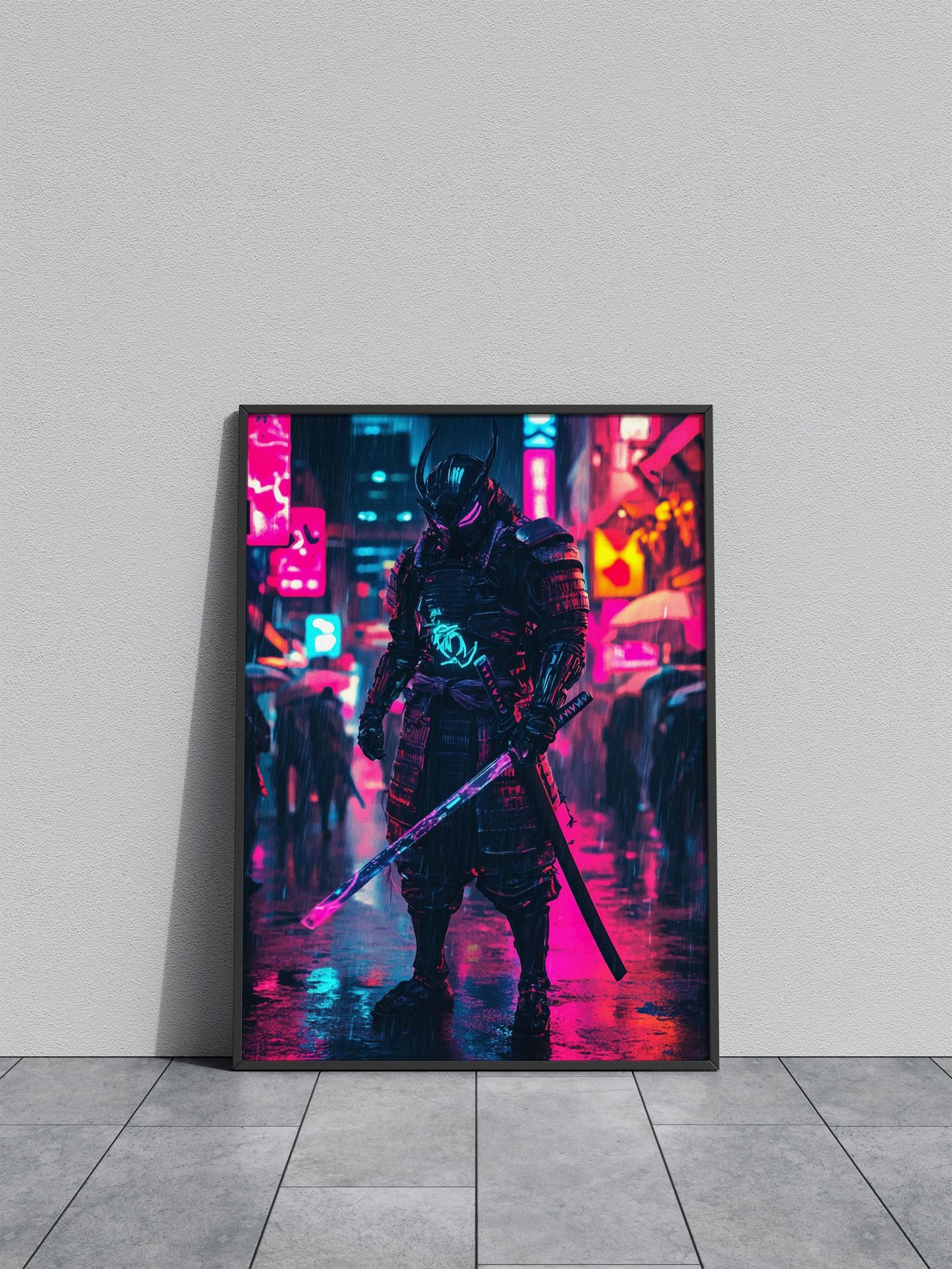 Cyberpunk Samurai Asian Style Poster | Wall Art for Home & Office | High-Quality Print - High-Quality Visual Display