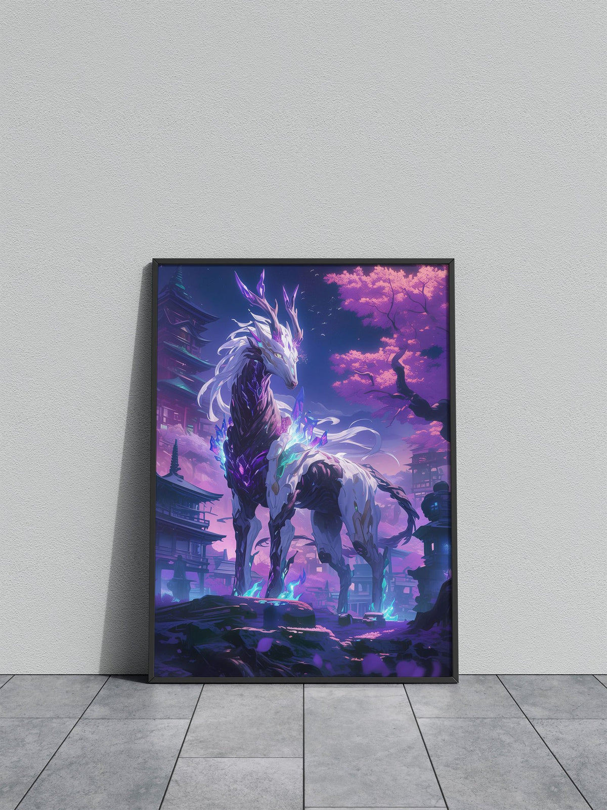 Cyberpunk Unicorn Asian Style Poster | Wall Art for Home & Office | High-Quality Print - High-Quality Visual Display