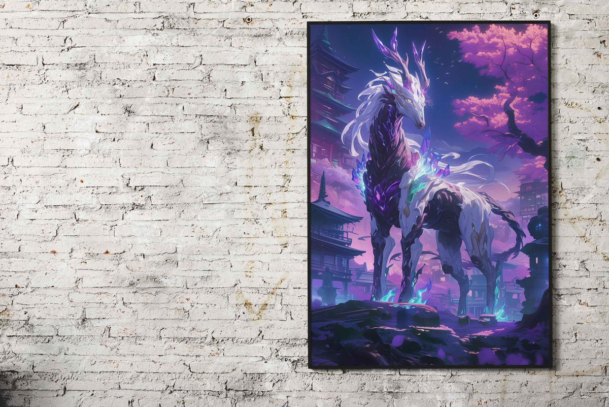 Cyberpunk Unicorn Asian Style Poster | Wall Art for Home & Office | High-Quality Print - High-Quality Visual Display