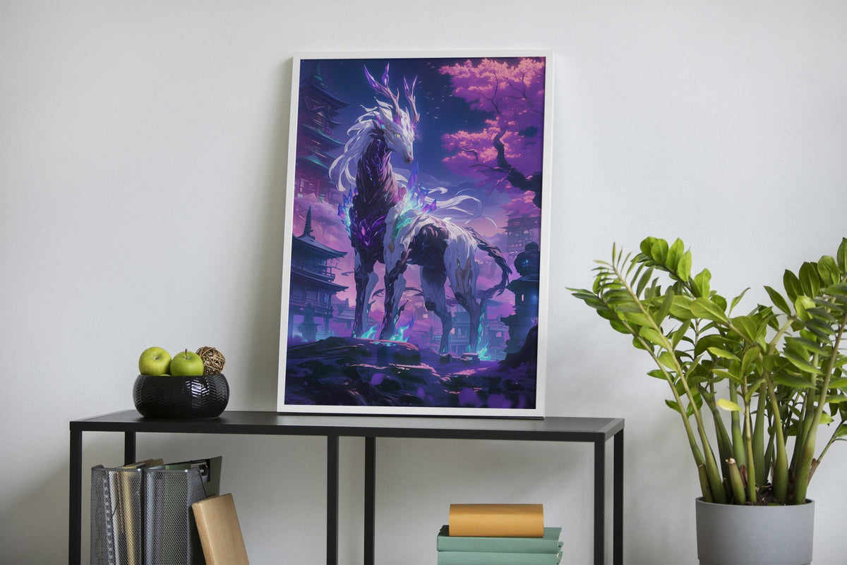 Cyberpunk Unicorn Asian Style Poster | Wall Art for Home & Office | High-Quality Print - High-Quality Visual Display