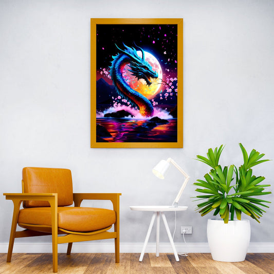 Cyberpunk dragon Asian Style Poster | Wall Art for Home & Office | High-Quality Print - High-Quality Visual Display