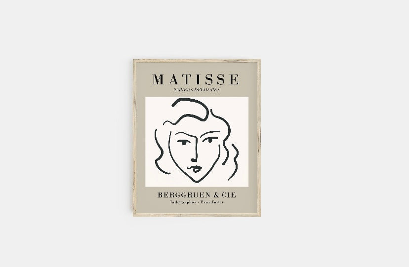 Set of Six Neutral Gallery Wall Prints by Henri Matisse - High-Quality Premium Wall Art Decor Sticker