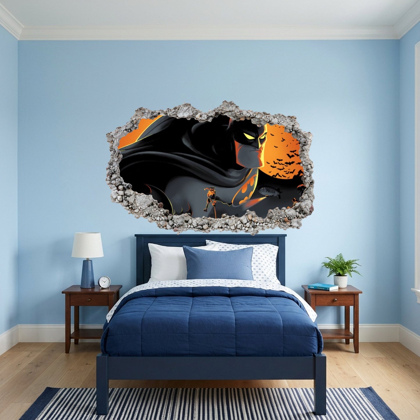 DC Comics Batman Dark Knight Wall Art Sticker 3D Smashed Wall Decal 052