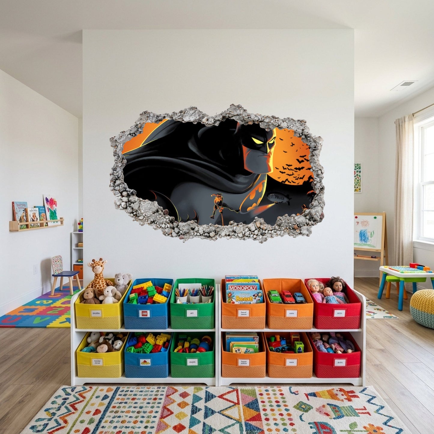 DC Comics Batman Dark Knight Wall Art Sticker 3D Smashed Wall Decal 052