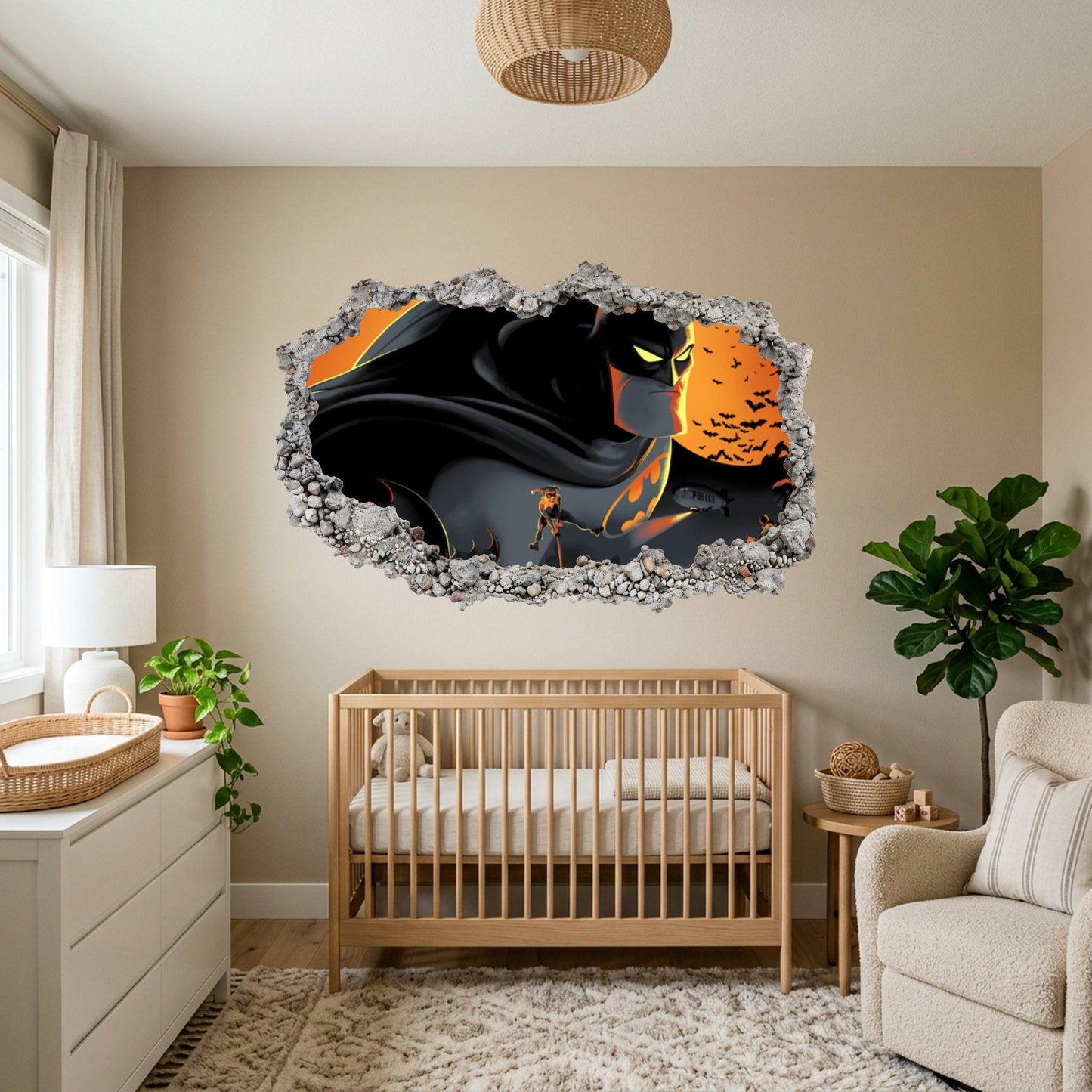DC Comics Batman Dark Knight Wall Art Sticker 3D Smashed Wall Decal 052