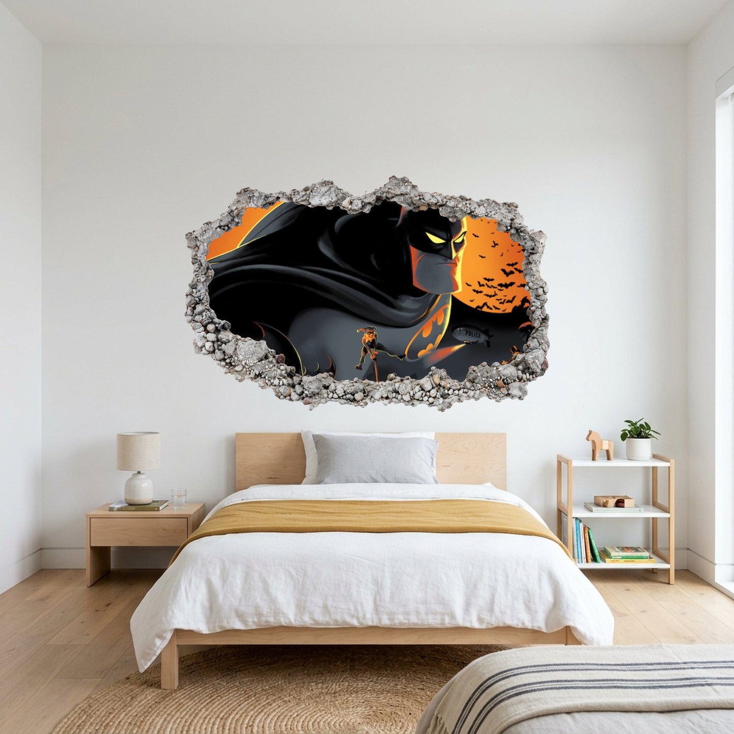 DC Comics Batman Dark Knight Wall Art Sticker 3D Smashed Wall Decal 052