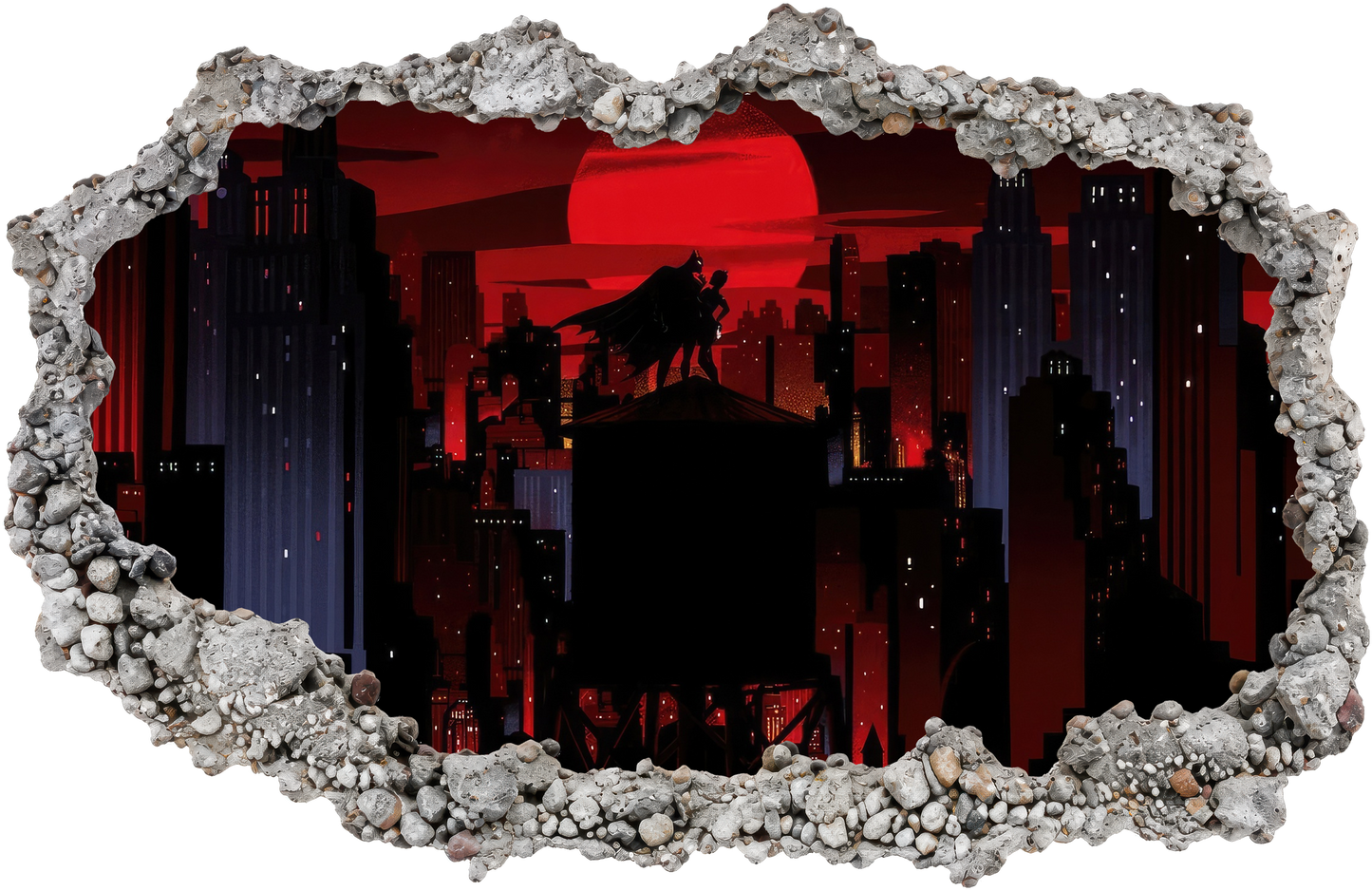 DC Superheroes Batman Nursery Wall Art 3D Smashed Wall Decal 059