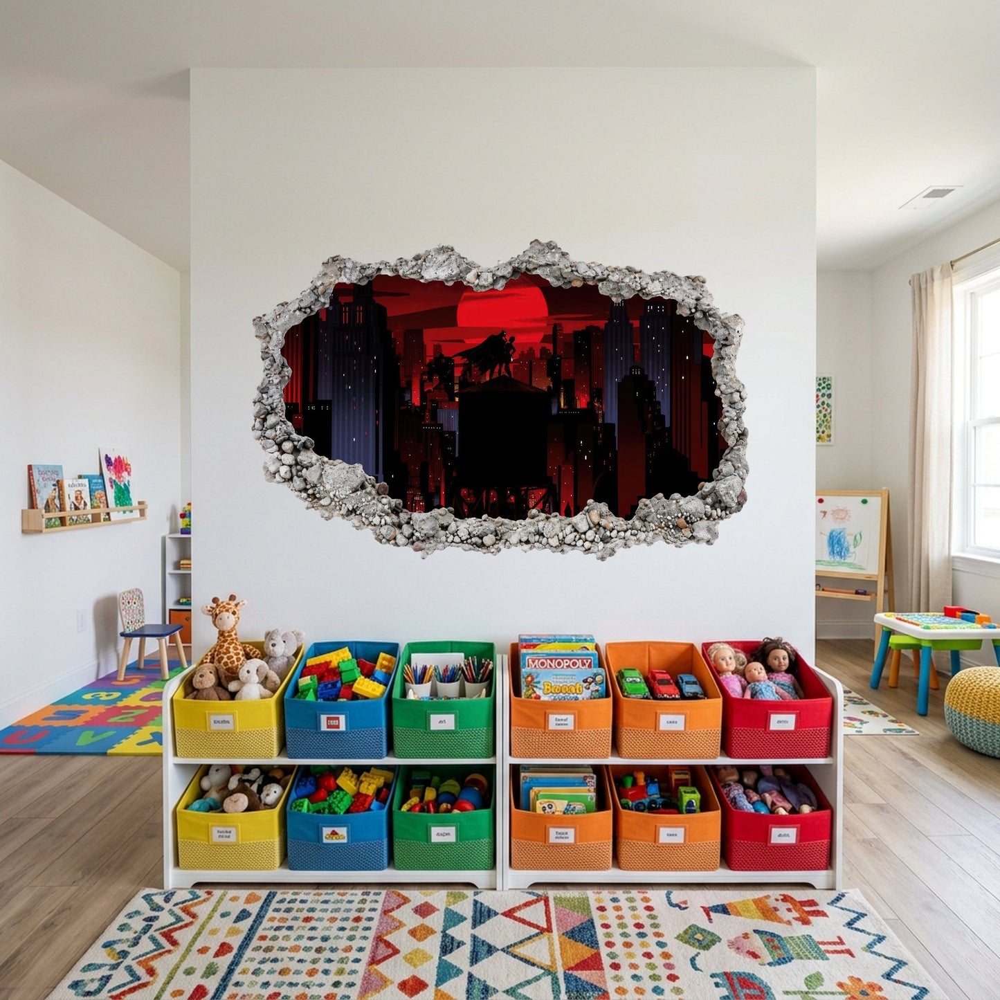 DC Superheroes Batman Nursery Wall Art 3D Smashed Wall Decal 059