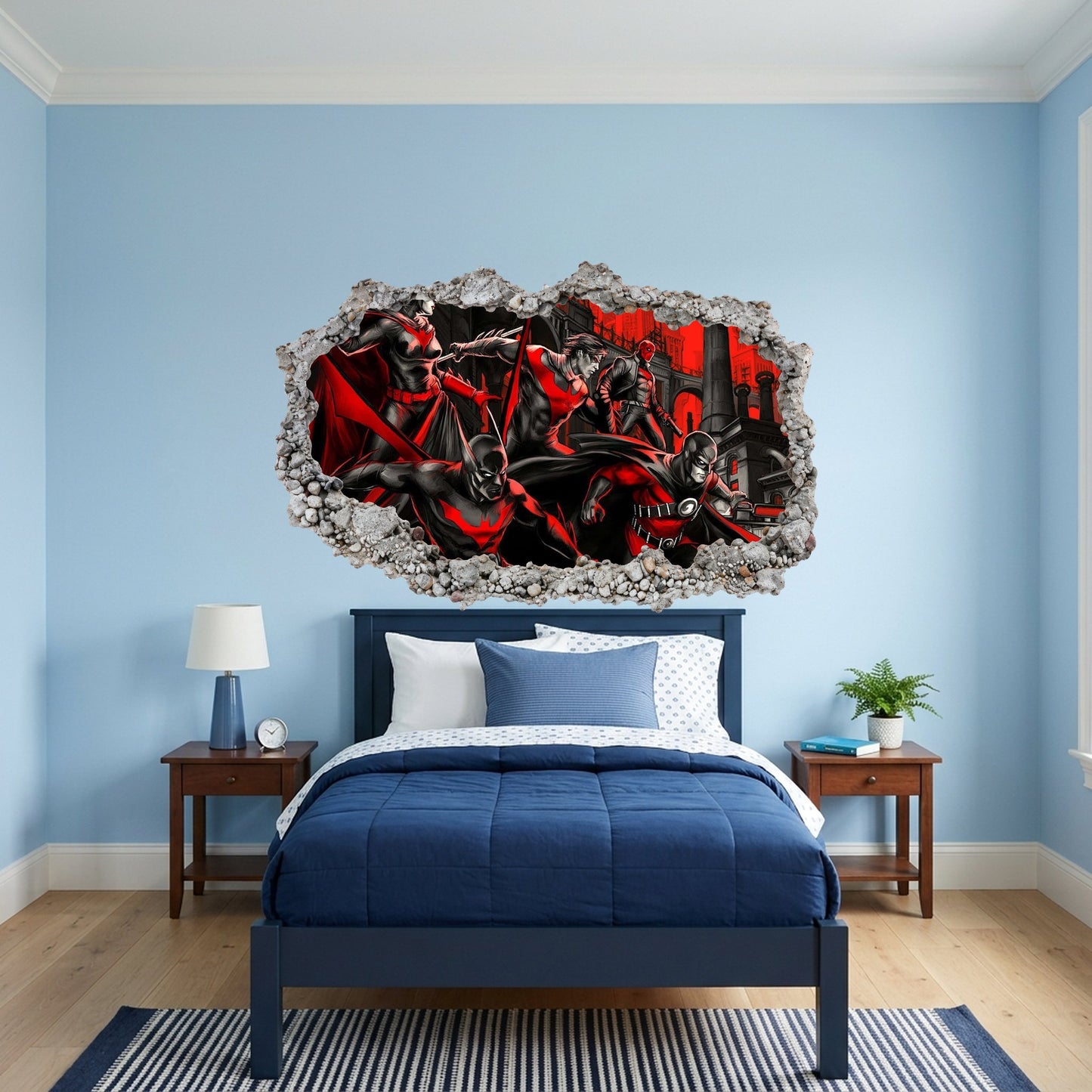DC Superheroes Batman Smashed Brick Decal 3D Smashed Wall Decal 069